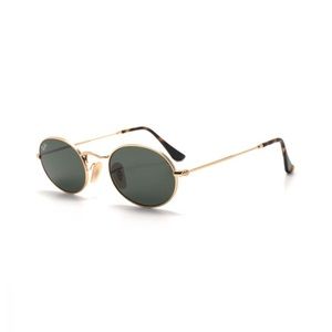 Ray-Ban Gold Oval Unisex Sunglasses